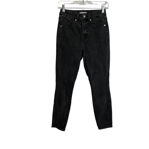 Good American Womens Good Curve Skinny Jeans Size 2 Black Denim Hi Rise Stretch - Picture 1 of 12